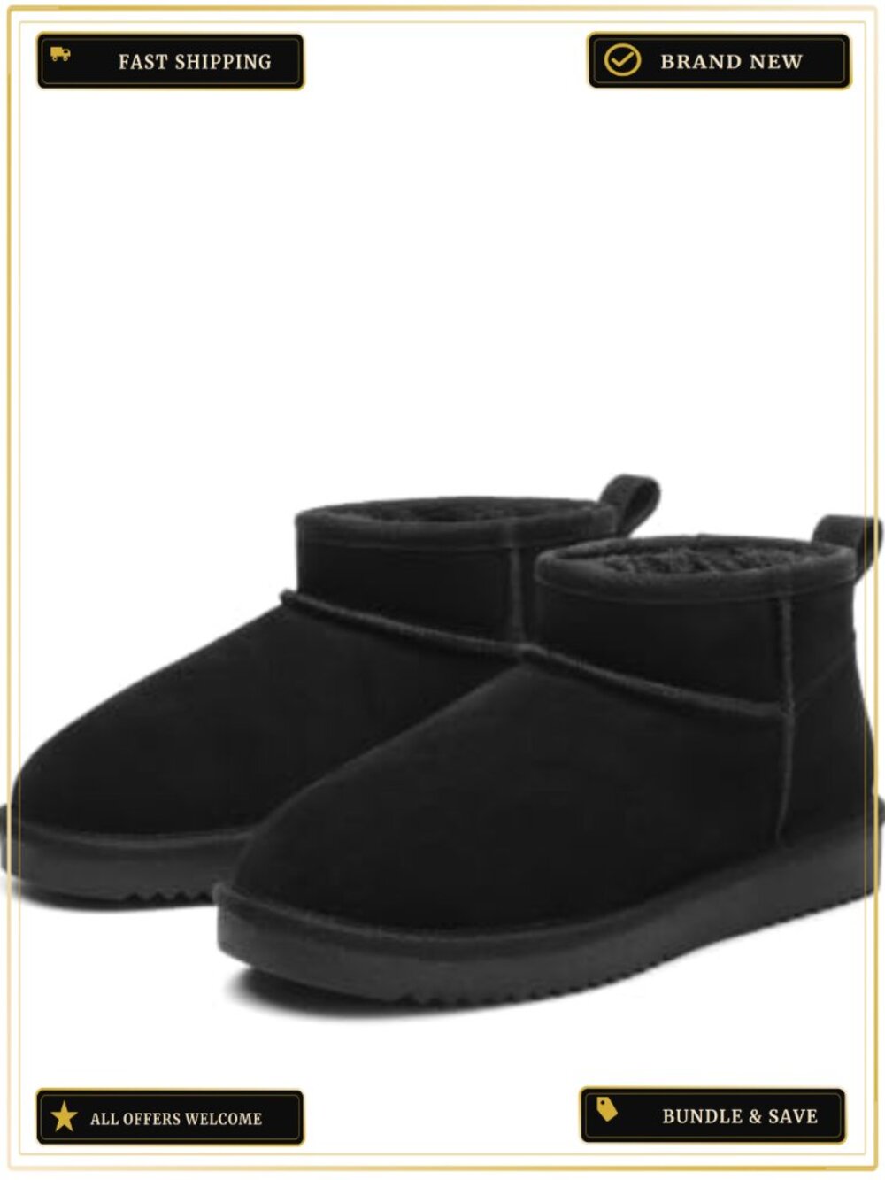 Women's Suede Ankle Boots with Faux Fur Lining Winter